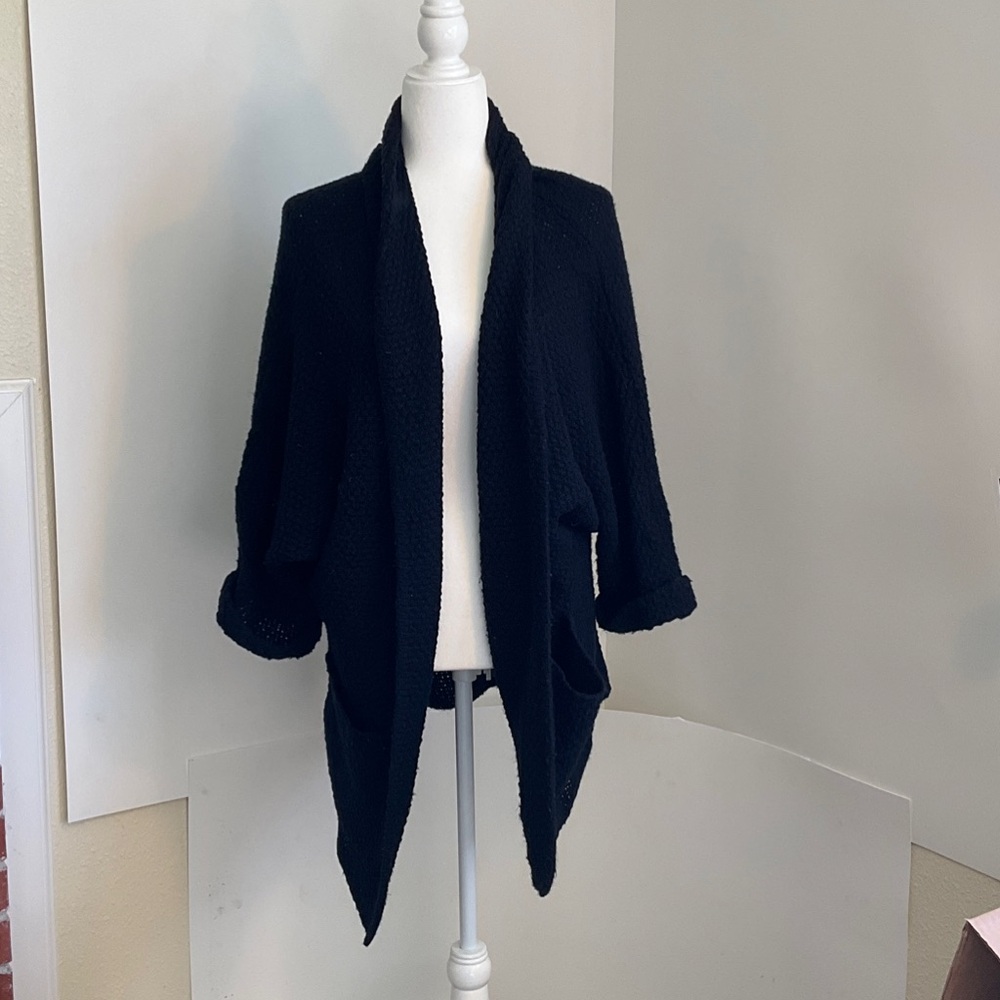 Vince Black Open-Front Cardigan